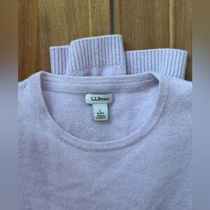 L.L. Bean 100% Cashmere Lilac Crew Neck Sweater